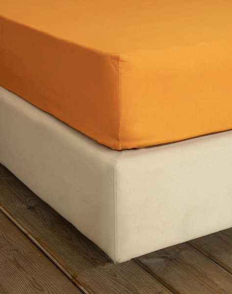 NIMA Single sheet with elastication Unicolors - Deep Orange (Dimensions: 100χ200+32cm)