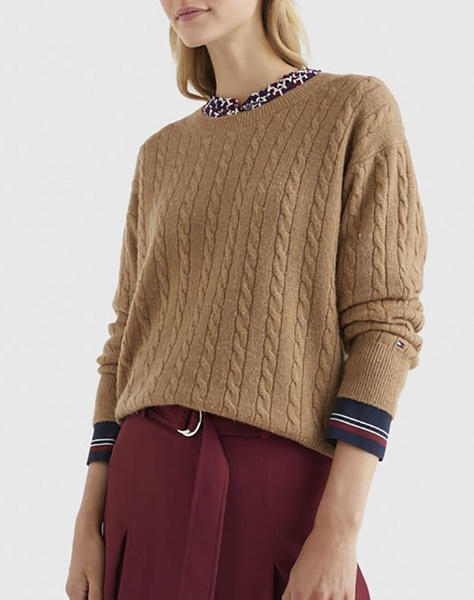 TOMMY HILFIGER ΠΟΥΛΟΒΕΡ SOFTWOOL CABLE C-NK SWEATER