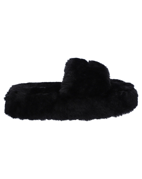 JUICY COUTURE FAITH STACKED FUR SLIDE