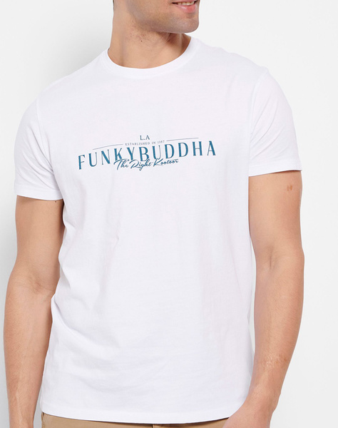 FUNKY BUDDHA Βαμβακερό t-shirt με Funky Buddha τύπωμα