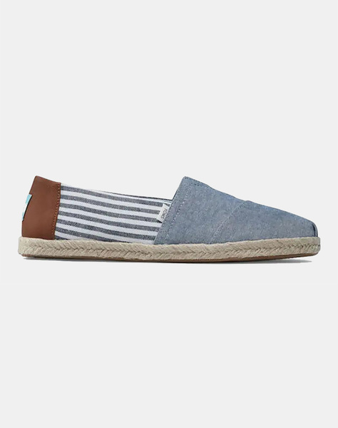 TOMS NVY CHAMBRAY/STRIPES MN ALROPE ESP