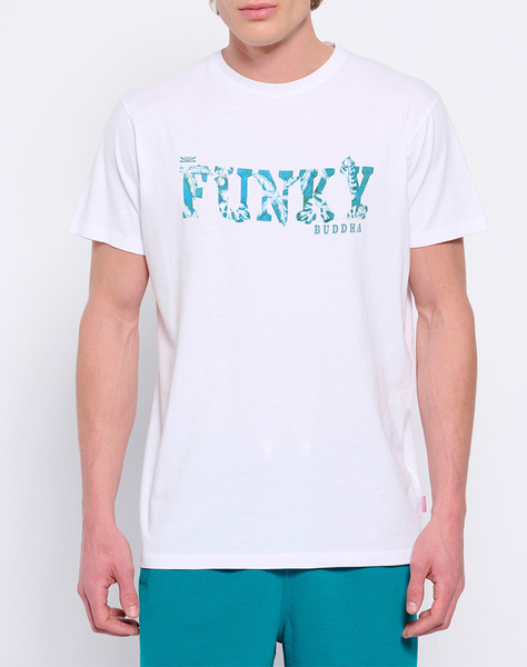FUNKY BUDDHA T-shirt από οργανικό βαμβάκι με frame τύπωμα