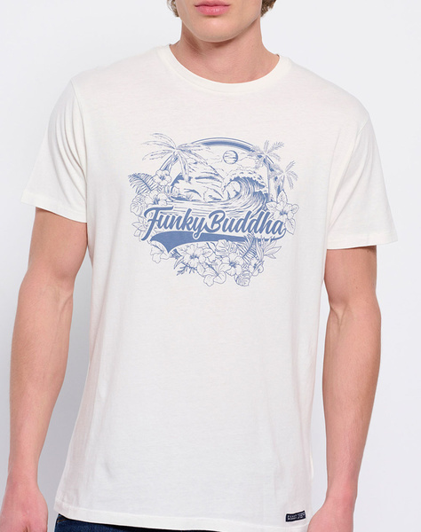 FUNKY BUDDHA T-shirt με hawaiian branded τύπωμα