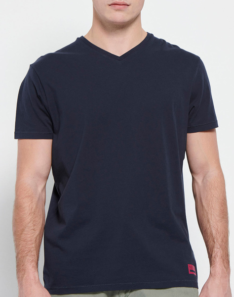 FUNKY BUDDHA Ανδρικό regular fit t-shirt με V λαιμόκοψη