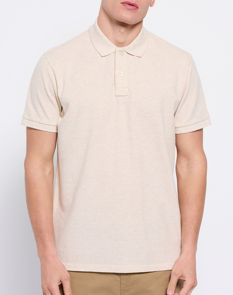 Polo shirt in melange fabric
