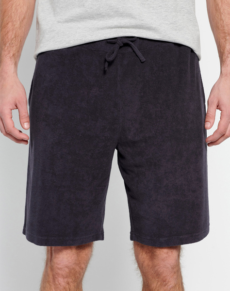 Loose tapered fit jogger shorts in toweling fabric