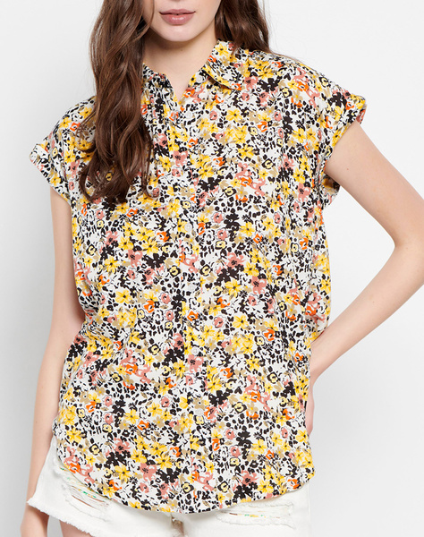 Floral printed viscose shirt