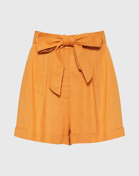 Linen blend viscose shorts