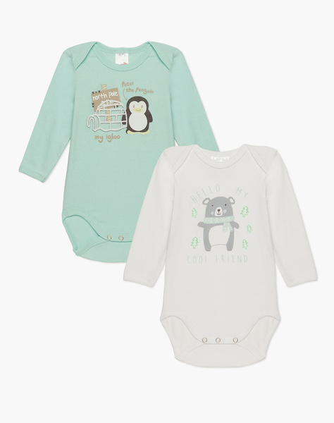 MINERVA Baby Rompers 2-Pack - North Pole Design
