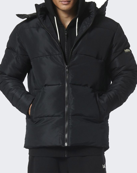 BODY ACTION MEN''S PUFFER JACKET WITH DETACHABLE HOOD