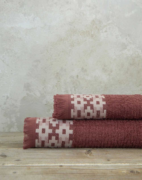 NIMA Jentaya Towel Set - Bordeaux (Dimensions: 50 x 90 + 70 x140 cm)