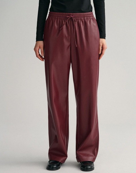 GANT ΠΑΝΤΕΛΟΝΙ RELAXED FAUX LEATHER PULL ON PANTS