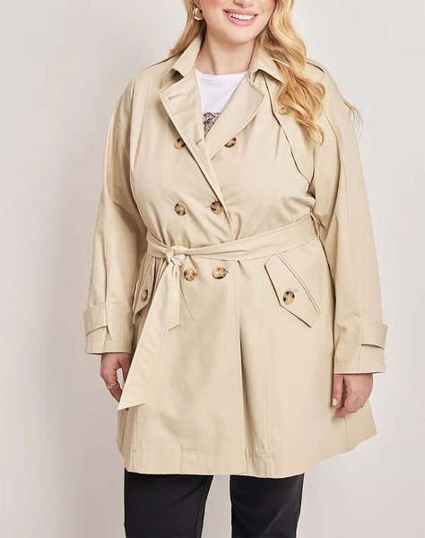 PARABITA A-line trench coat with belt