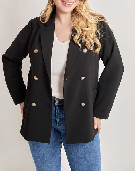 PARABITA Double breasted crepe jacket with buttons