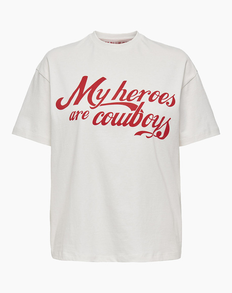 ONLY ONLCOWBOY HEROES T-SHIRT DNM RED DBL