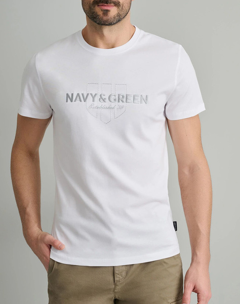 NAVY&GREEN V-NECK T-SHIRT