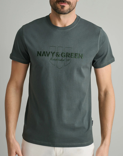 NAVY&GREEN V-NECK T-SHIRT