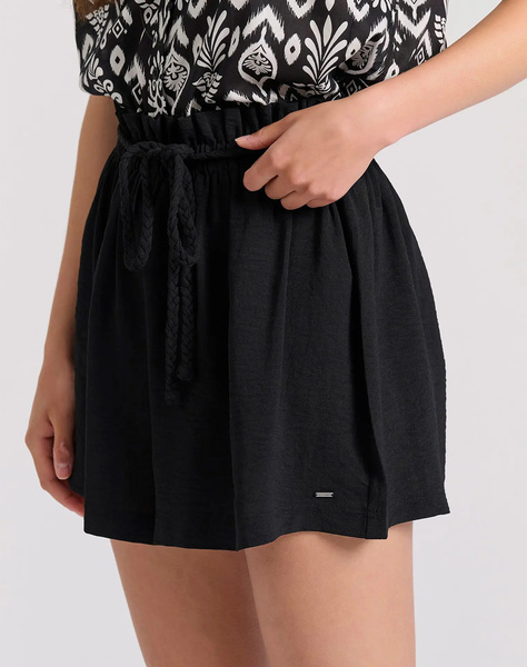 FUNKY BUDDHA Loose fit shorts with drawstring and ruffles at the waist