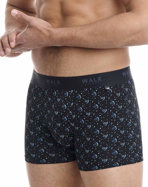 WALK MEN''S BAMBOO BOXER WITH DIVING PATTERN