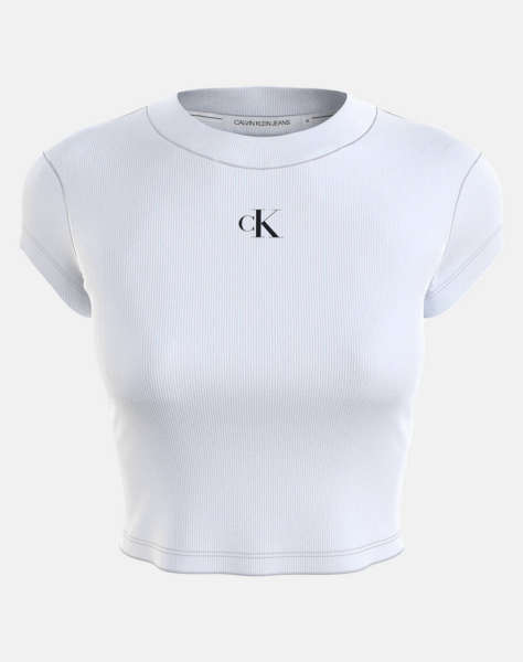 CALVIN KLEIN JEANS CK RIB CROPPED SLIM TEE