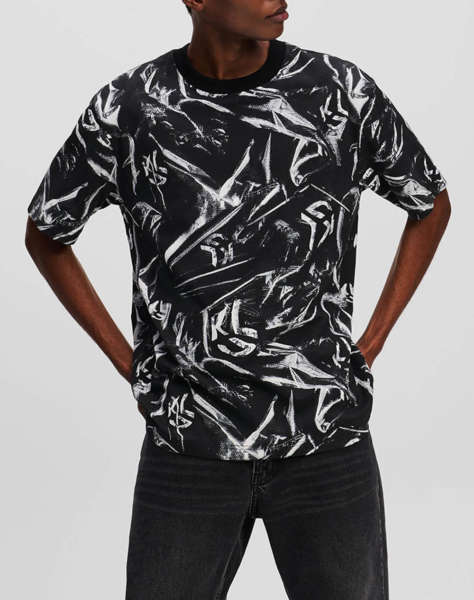 KARL LAGERFELD JEANS KLJ RELAXED SS AOP TEE