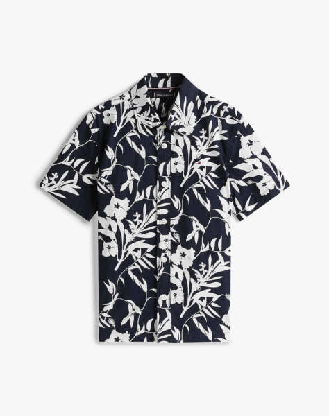 TOMMY HILFIGER STRETCH POPLIN PRINTED SHIRT SS