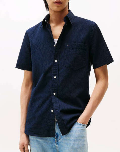 TOMMY HILFIGER SEERSUCKER SOLID SS RF SHIRT
