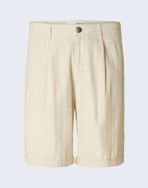 SELECTED SLHREGULAR-RON LINEN BLEND SHORTS