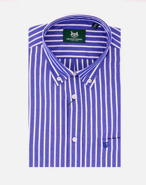THE BOSTONIANS ΠΟΥΚΑΜΙΣΟ ACORN ΠΟΠΛΙΝΑ REGULAR FIT Stripe POPLIN Button-down Regular Fit