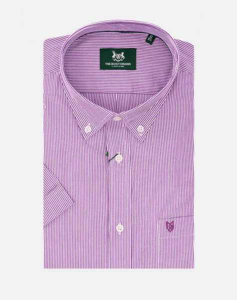 THE BOSTONIANS ΠΟΥΚΑΜΙΣΟ ACORN ΠΟΠΛΙΝΑ REGULAR FIT Stripe POPLIN Button-down Regular Fit