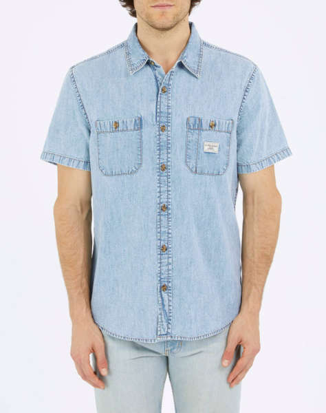 GUESS JEANS GJ REGULAR SS DENIM - ECO ORG CO 7074 RG INDIGO ΠΟΥΚΑΜΙΣΟ ΑΝΔΡΙΚΟ
