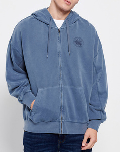 Oversized zip up hoodie with print