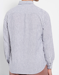Casual linen blend striped shirt