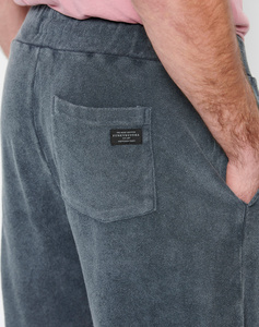 Loose tapered fit jogger shorts in toweling fabric