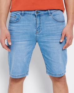 Denim shorts with washed effects