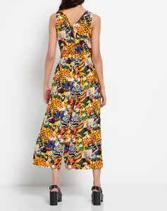 All over printed viscose jumpsuit