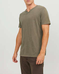 JACK&JONES JJESPLIT NECK TEE