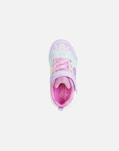 SKECHERS Lighted Princess Sneaker Gore & Strap W/ Glitter Mesh Upper