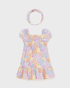 MAYORAL Dress printed with a hairband