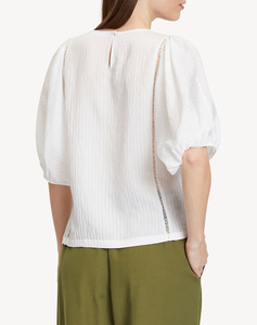 TAMARIS CIRELLA Puffsleeve blouse with handcraft detail