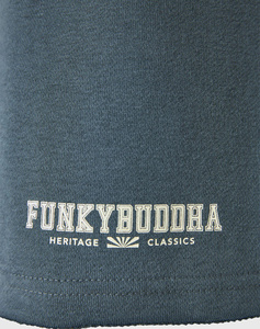 FUNKY BUDDHA Essential wide leg fit αθλητική βερμούδα με raw cuts