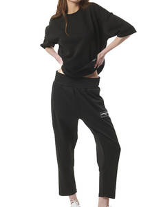 BODY ACTION WOMENS TECH FLEECE CROPPED TRACK PANTS
