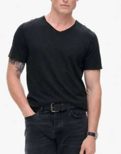 SUPERDRY D3 STUD RAW EDGE SLUB V T SHIRT ΜΠΛΟΥΖΑ ΑΝΔΡΙΚΟ