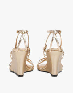 TOMMY HILFIGER METAL LEATHER KNOTS WEDGE SANDAL