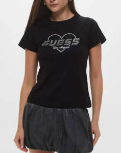 GUESS NARCISO CN T-SHIRT WOMEN - Black | Politikos-shop.gr