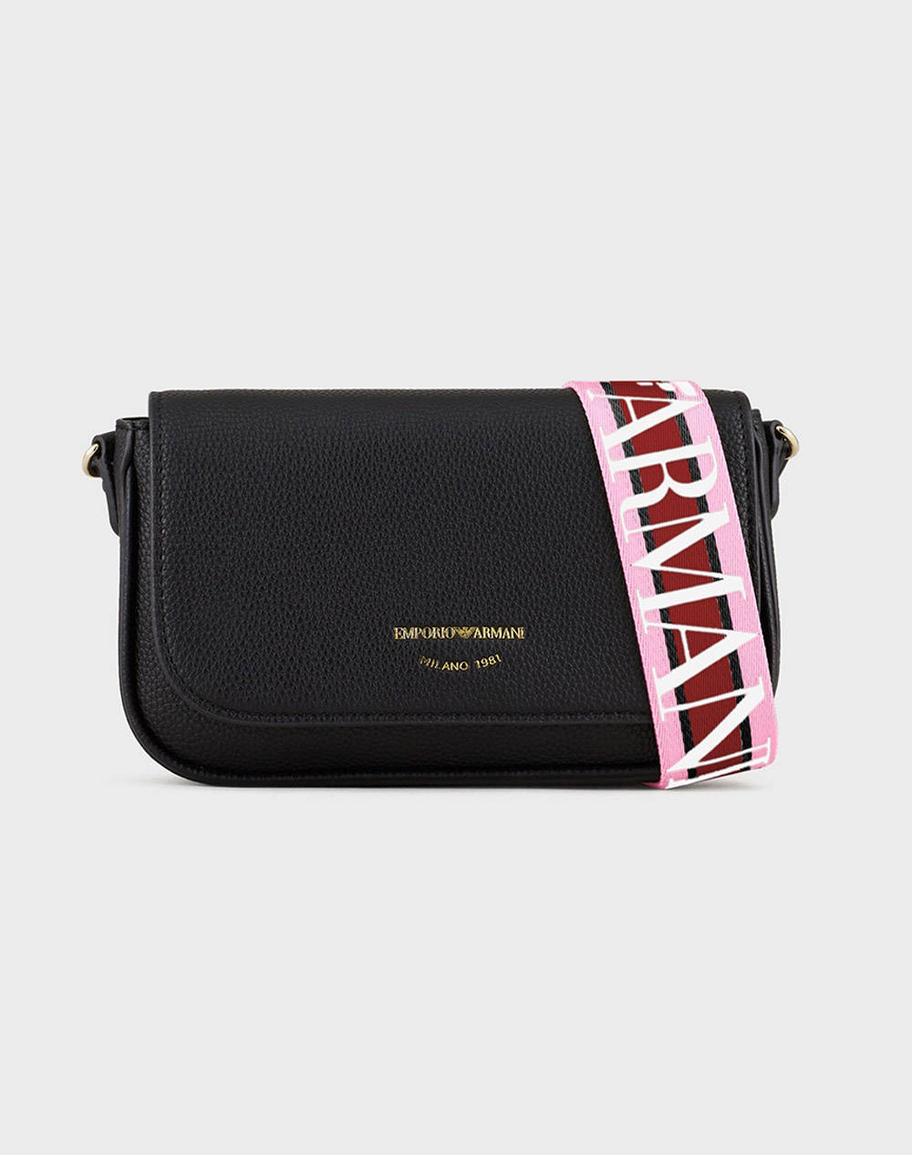 Emporio Armani Γυναικεία Τσάντα Ώμου/Χιαστί Με Το Λογότυπο Της Εταιρείας Στον Ρυθμιζόμενο Ιμάντα Μαύρο Συνθετικό Δέρμα