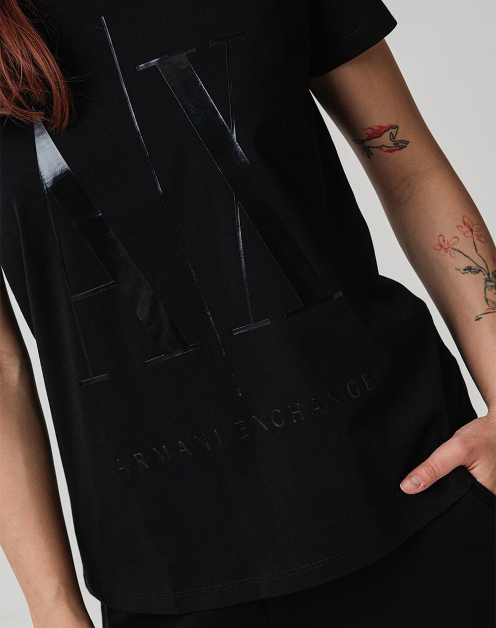 Armani Exchange T-Shirt 8Nytcxyjg3Z-Uc001 Totalblack Γυναικεία ρούχα μπλούζες Τ-Shirt Politikos Shop Πολιτικός