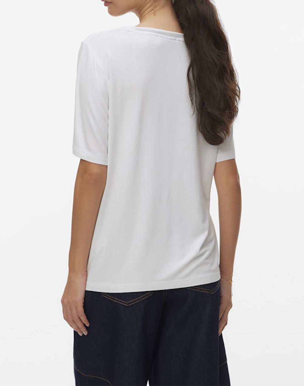 AWARE BY VERO MODA AWRITA SS V-NECK T-SHIRT NOOS 10328539-BRIGHT WHITE White φωτογραφία