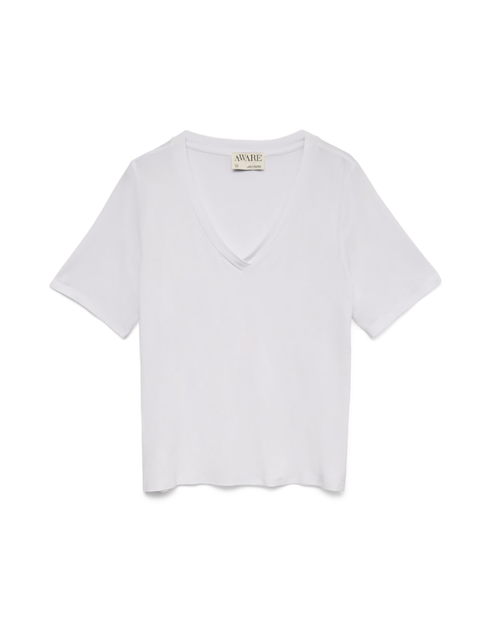 AWARE BY VERO MODA AWRITA SS V-NECK T-SHIRT NOOS 10328539-BRIGHT WHITE White φωτογραφία