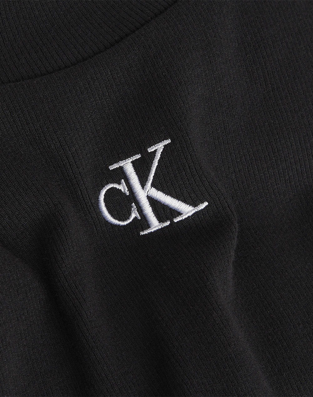 CALVIN KLEIN JEANS CK RIB CROPPED SLIM TEE J20J218337-BEH Black φωτογραφία